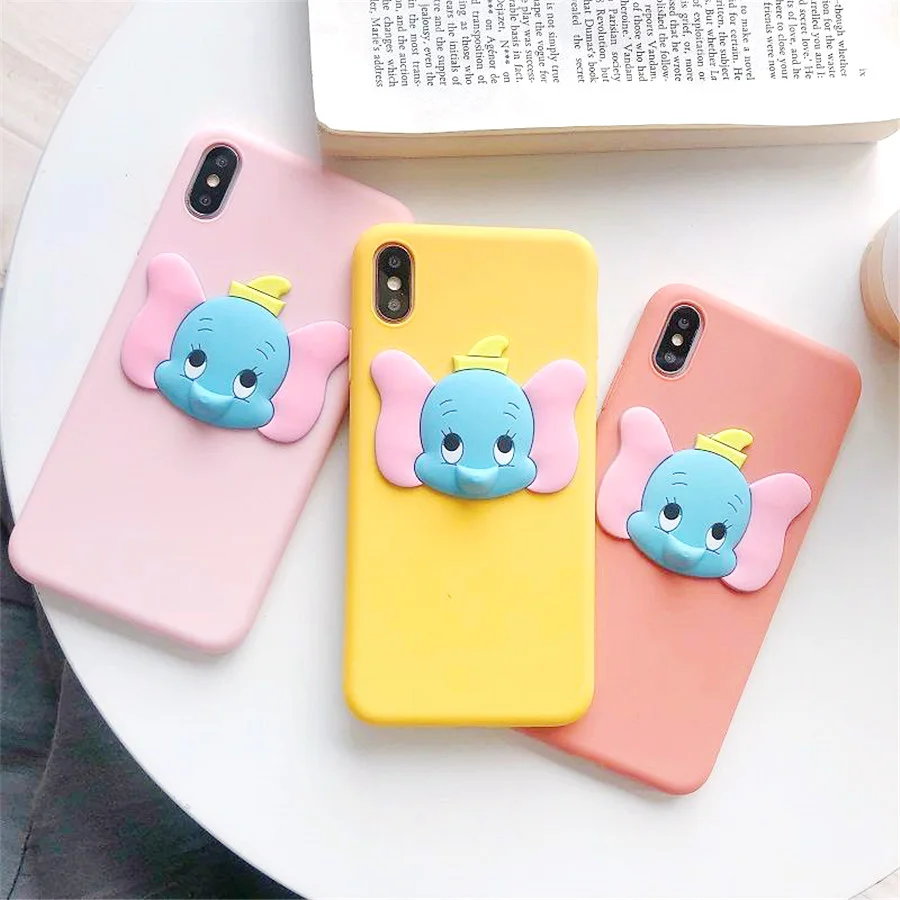 

Cute 3D Elephant Cartoon Case for iphone 7 8 6 6S Plus iphone X XS MAX XR Candy Color Ultra Thin Soft Silicone Back Cover Coque