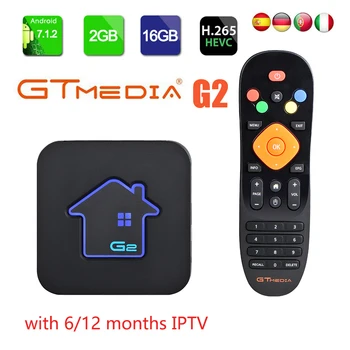 

GTMEDIA G2 6/12 months IPTV M3U subscription Spain Sport TV code for Android box Enigma2 WIFI Bluetooth Netflix Smart TV BOX