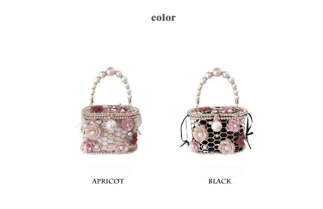 Luxy Moon Floral Metal Case Basket Clutch Bag Available Colors