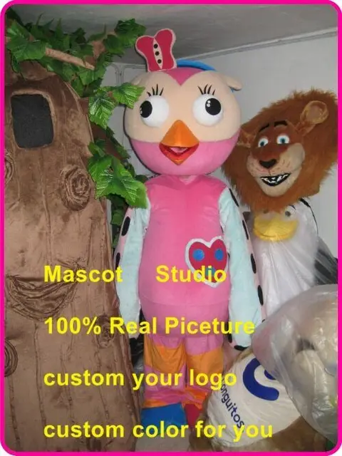 Pink Owl Mascot Costume Suit Cosplay Party Game Dress Outfit Halloween Adult Holiday Gift Promotion Event Play Animal