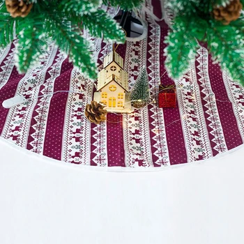 

Christmas Cloth Printed Tree Skirt Floor Mat Christmas Tree Bottom Decor for Decorating Christmas Tree