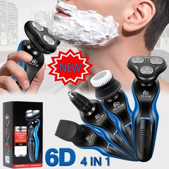 

1 Pc Men Fashion 4 IN 1 Rechargeable Washable Electric Beard Shaver Razor Set Rotating Machine Nose Hair Trimmer Hair Removal
