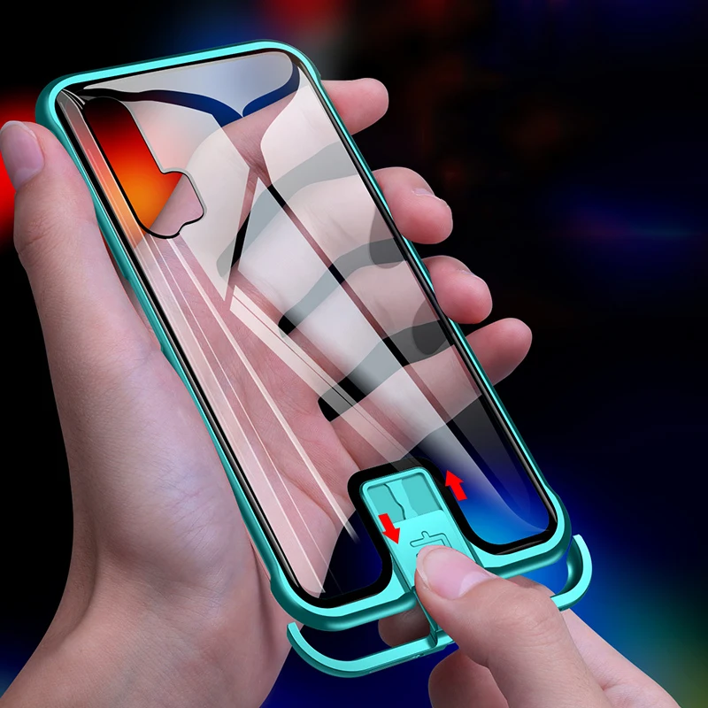 Чехол для Honor 20/ Pro 9h твердое прозрачное закаленное стекло Алюминиевый