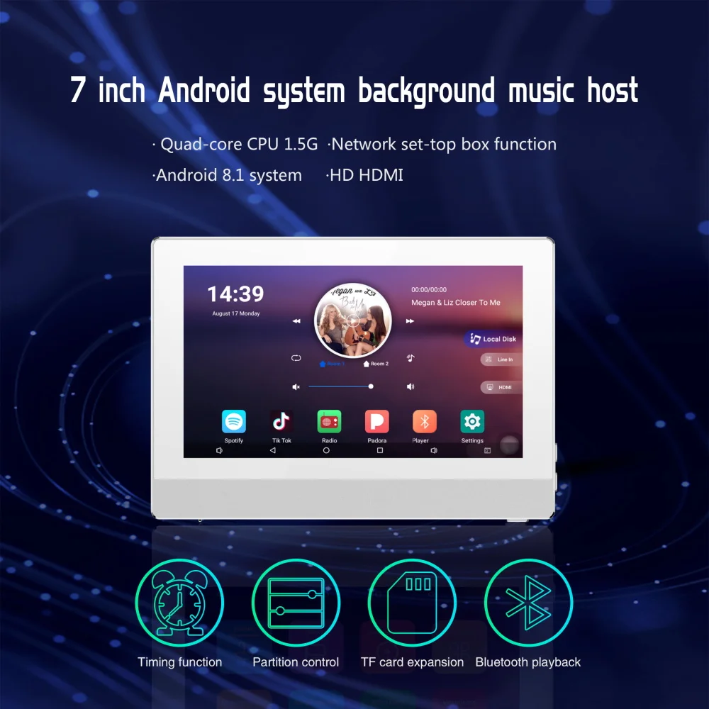 US $244.80 Wall Amplifier Wifi Panel Bluetooth Audio Power Amplifier Home Theater 160w 81 Android System 4 Zones SD USB Sumwee