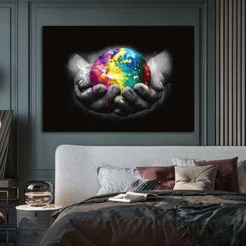 

Colorful Earth We Are The World Art Canvas Painting Wall Picture For Living Room Home Decor