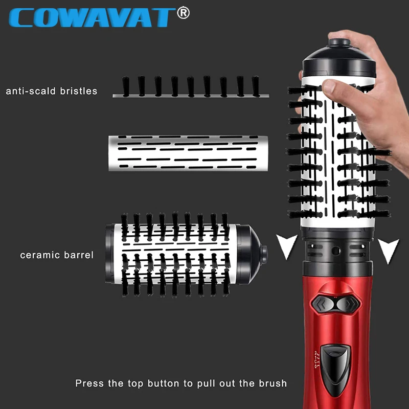 2020 Electric Hair Dryer Comb Hot Air Brush Curler Iron Straightener Auto Rotation Volumizer Hairbrush Curling Wand | Красота и