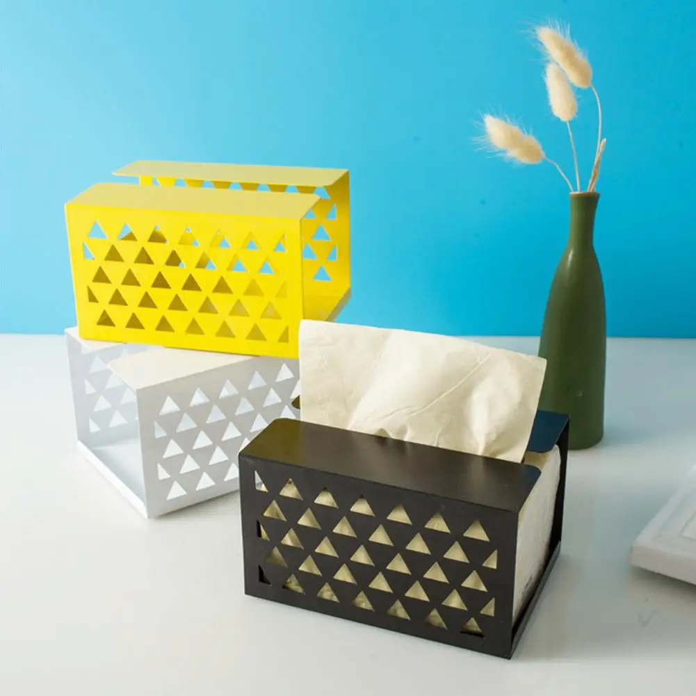 

DishyKooker Iron Tissue Box Napkin Paper Holder for Home Office Desktop Storage