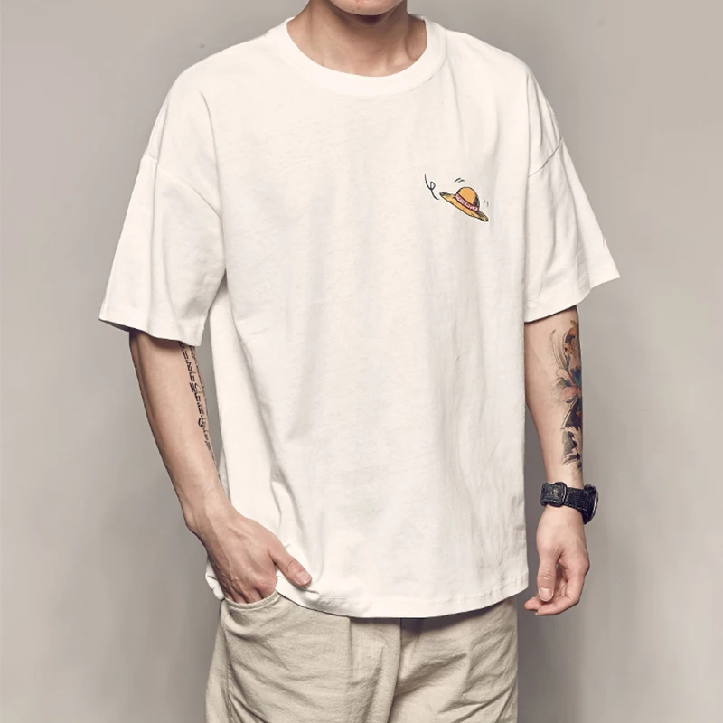 2019 summer New Arrival hip hop t shirt cartoon One Piece Luffy men's t-shirt with print Loose camiseta hombre Couple models 2019 summer New Arrival hip hop t shirt cartoon One Piece Luffy men's t-shirt with print Loose camiseta hombre Couple models
