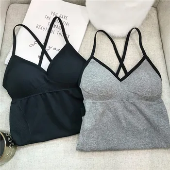 

Sexy Women Bras Seamless Long Cross Back Bras Fitness Fashion wrapped chest tube top