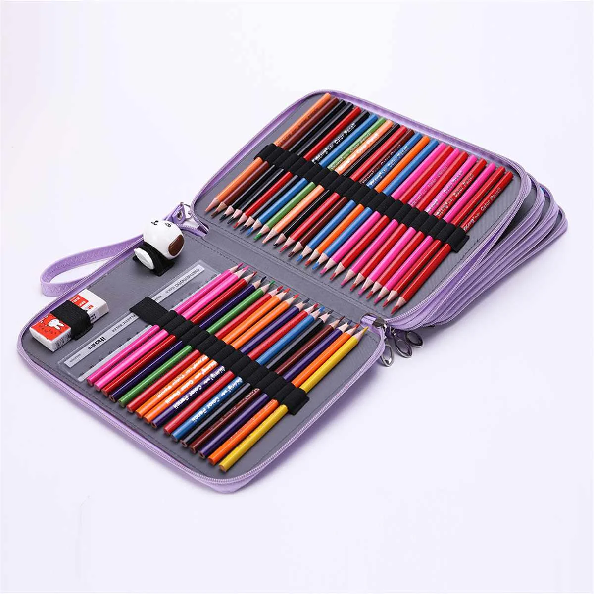 

184 Slot PU Leather Colored Pencil Case Holder Waterproof Large Capacity Portable Pencil Bag Box Pencilcase Kids Stationery