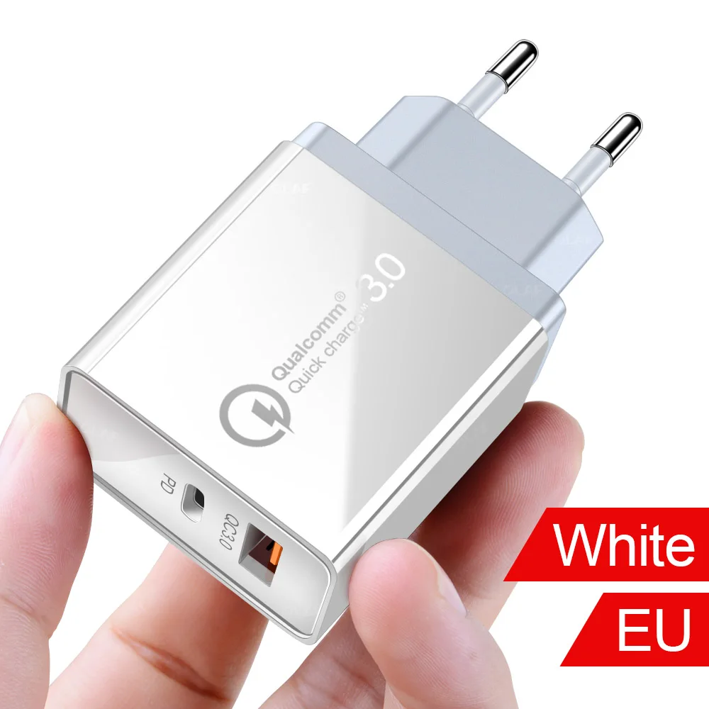 36 Вт USB зарядное устройство Quick Charge 4,0 PD 3,0 type C быстрое зарядное устройство US EU переходник супер зарядное устройство для iPhone 11 X XR XS 8 Xiaomi Mi 9 - Тип штекера: White EU Charger