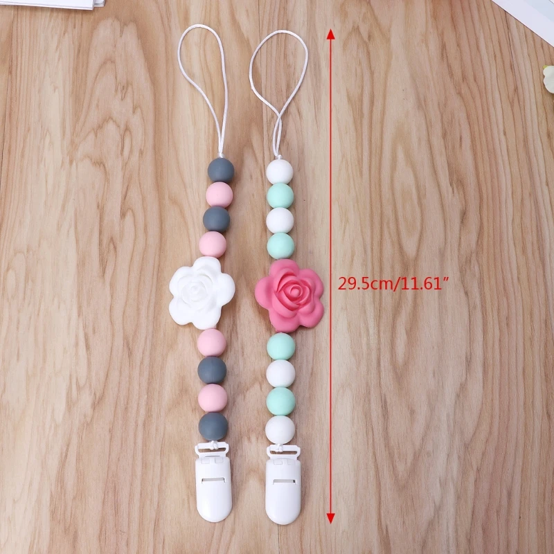 Детские Силиконовые игрушки-прорезыватели для соски-пустышки с зажимом соска для младенцев накладки на соски с цепочкой