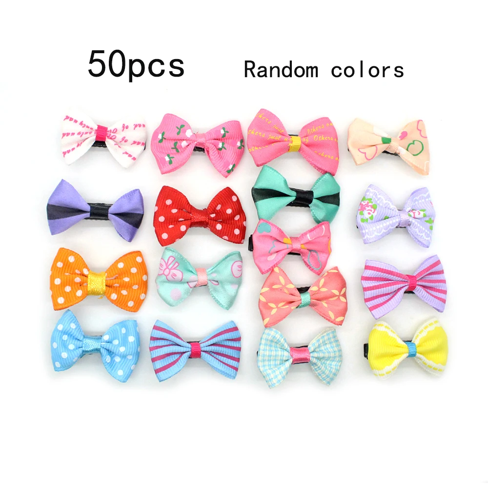 50pcs 10/50 шт в наборе, милое платье принцессы с цветочным рисунком, заколка для волос, детские заколки для волос для девочек бантики заколки для детские заколки для девочек инструмент для укладки волос - Цвет: 50pcs