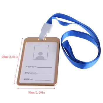 

Aluminum Alloy ID Credit Card Badge Holder Cover With Neck Nylon Lanyard Strap