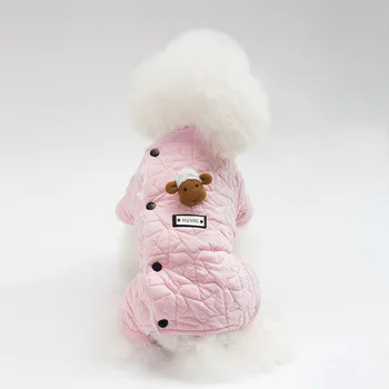 

Teddy Small and Medium-sized Dogs Dog Clothes Autumn and Winter Quilted Cotton Cloth Four-Legged Clothes