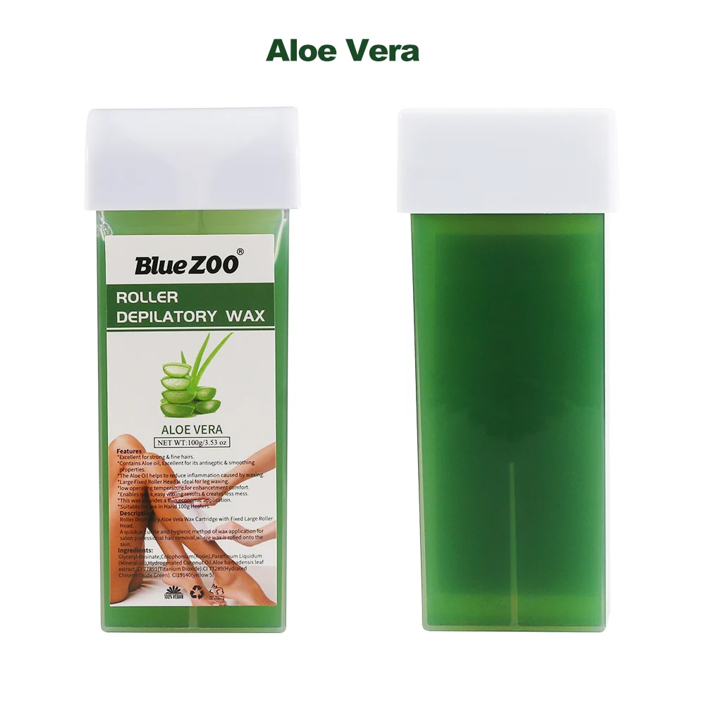 Blue ZOO, 100 г, роликовый эпиляционный воск, эпилятор для рук, ног, подмышек, тела, воск для удаления волос, несколько ароматов, инструменты для удаления волос - Цвет: Aloe Vera