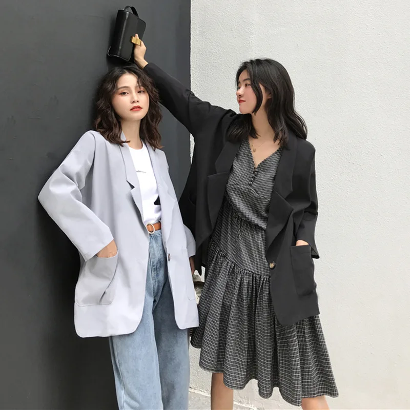 

Tops Women's 2019 New Style Early Autumn Fashion Korean-style Versatile CHIC Versatile Loose-Fit Slimming Casual Suit Jacket Wom