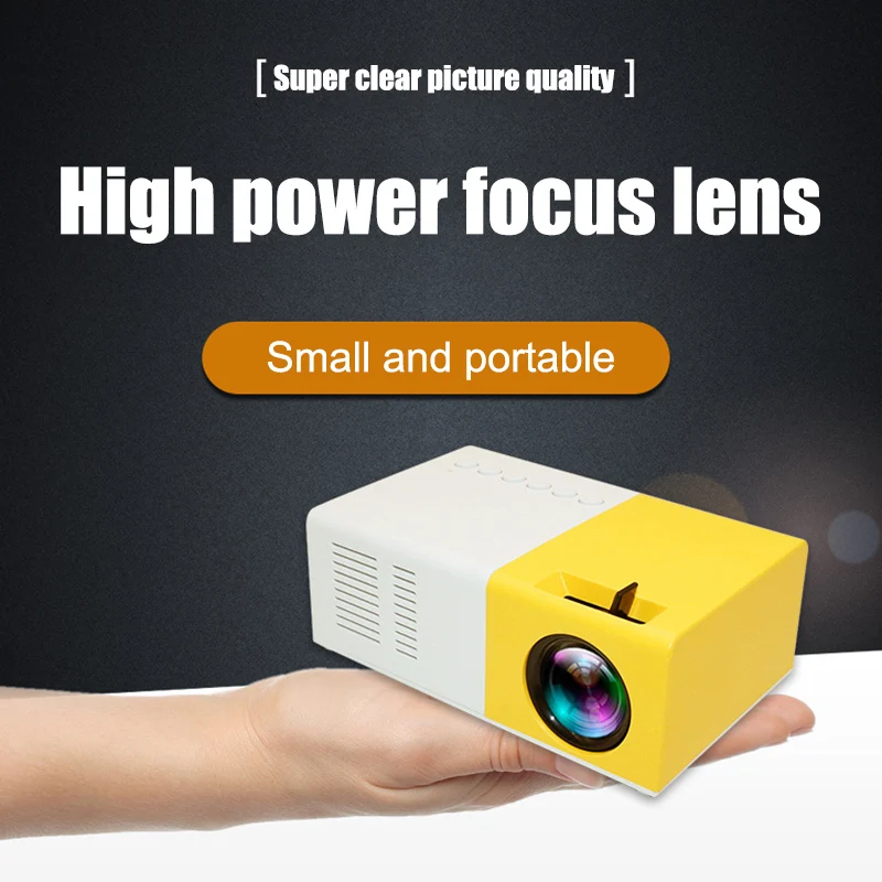 

Projector Mini Portable Home Theater Office HD 1080P Entertainment Built-in Speaker @JH