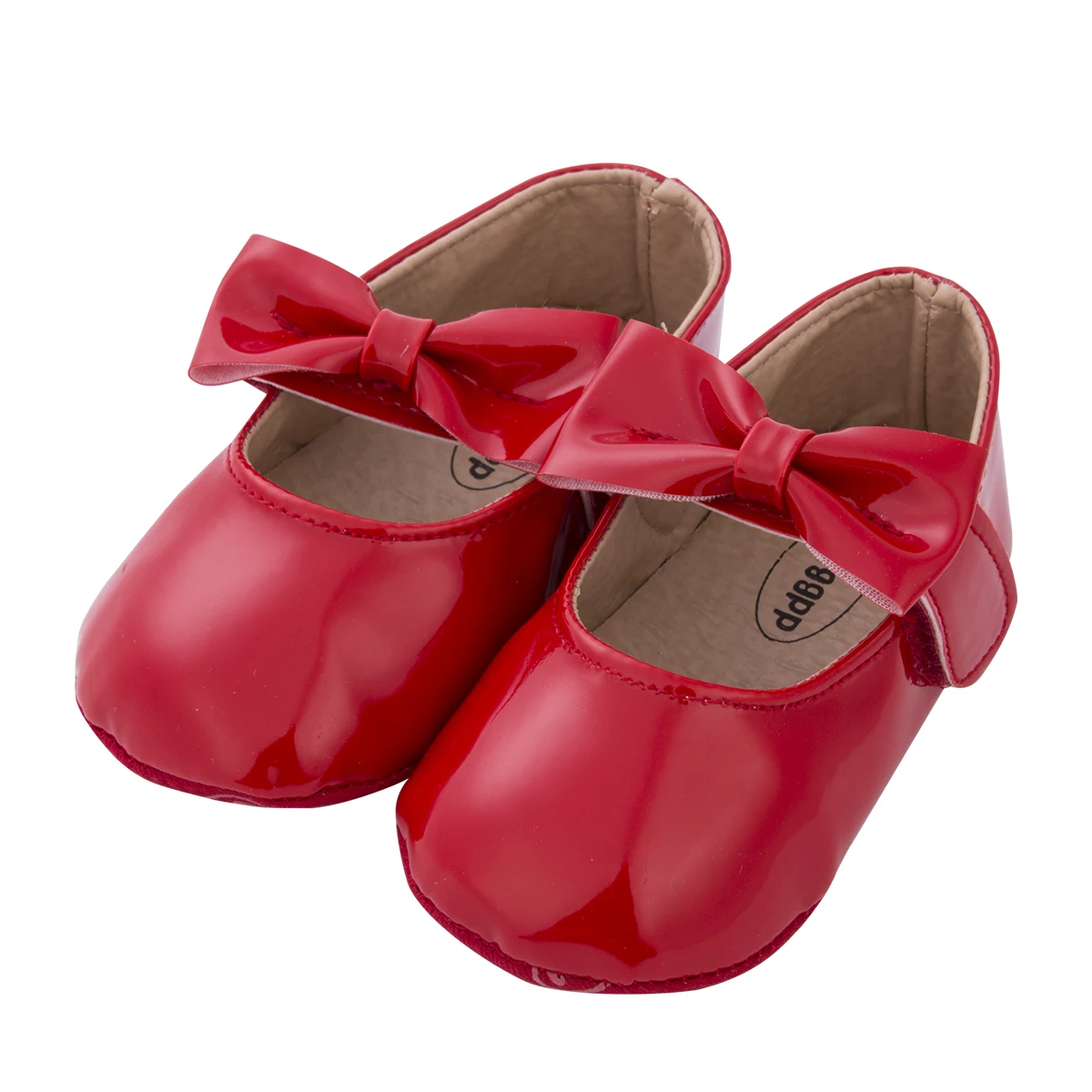 Для новорожденных девочек; нескользящая обувь для новорожденных; шикарная детская коляска с бантом; однотонная кожаная обувь с мягкой подошвой; Лидер продаж - Цвет: Красный