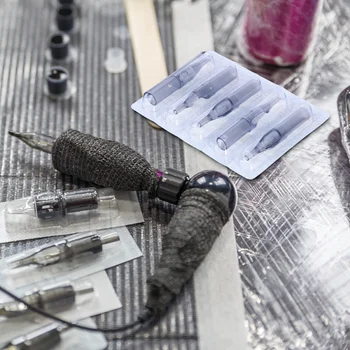 

4 Sets of 200Pcs Disposable Tattoo Needle Tubes Plastic Tattoo Nozzle Tips for Tattoo Needles (Transparent)