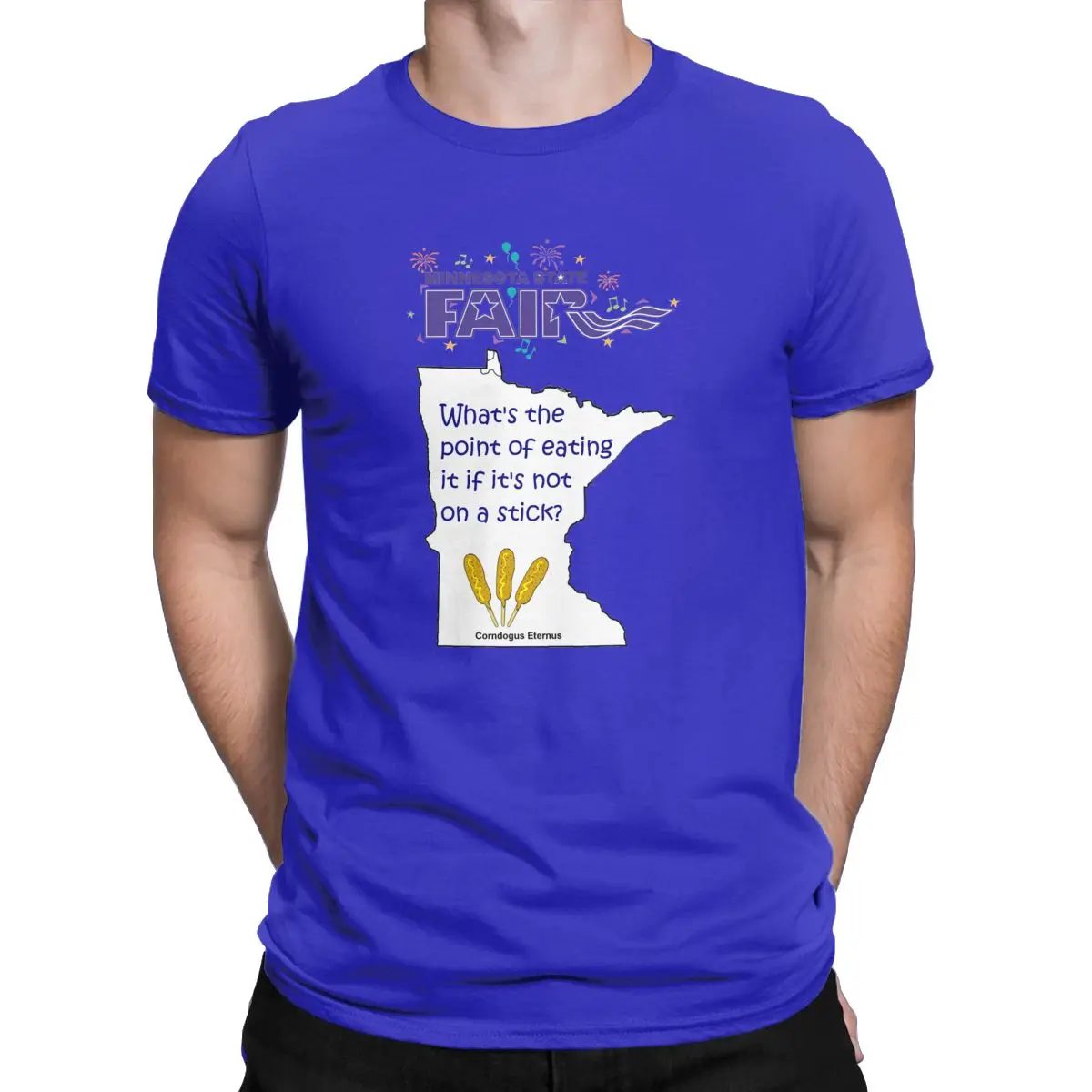 Миннесота State Fair Gift, Мужская футболка, Винтажная футболка, короткий рукав, круглый вырез, футболки, хлопок, размера плюс, одежда - Цвет: Синий