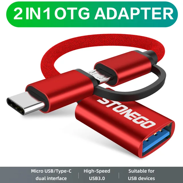 USB 3.0 to Micro USB Type C Data Sync Adapter cb5feb1b7314637725a2e7: Black|Blue|Red