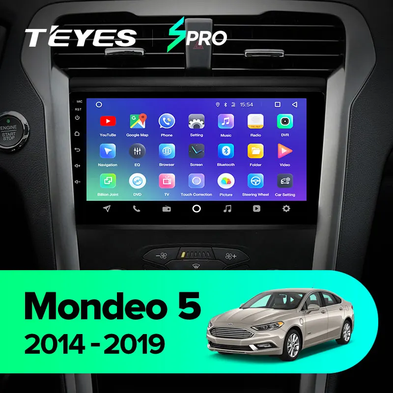 TEYES SPRO Штатная магнитола для Форд Мондео 5 Ford Mondeo 5 Android 8.1, до 8-ЯДЕР, до 4+ 64ГБ 32EQ+ DSP 2DIN автомагнитола 2 DIN DVD GPS мультимедиа автомобиля головное устройство