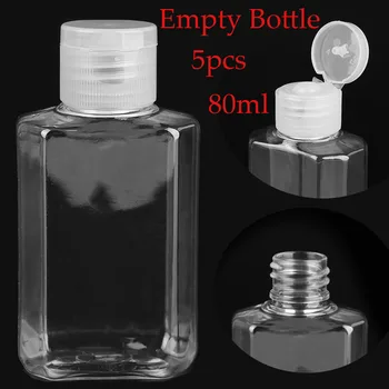 

5pcs/set 80ml Bottle Portable Refillable Bottles Travel Transparent Plastic Empty Bottle Cosmetic Container Bottle High Quality
