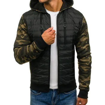 

ZOGAA Men's Winter parka jackets Plus Size Camouflage Full Sleeve Patchwork Zipper Hooded Jacket Coat Quality Casual Parkas Men