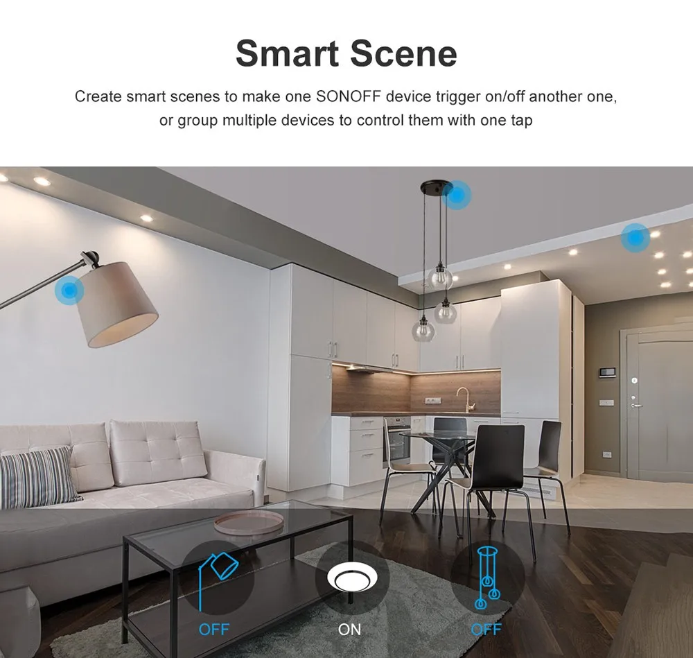 Интеллектуальный выключатель света SONOFF T0US TX Smart Wi-Fi настенный сенсорный переключатель для умного дома 1/2/3 коплекта/голос/приложение/сенсорный экран Управление работает с Amazon Alexa Google Home IFTTT