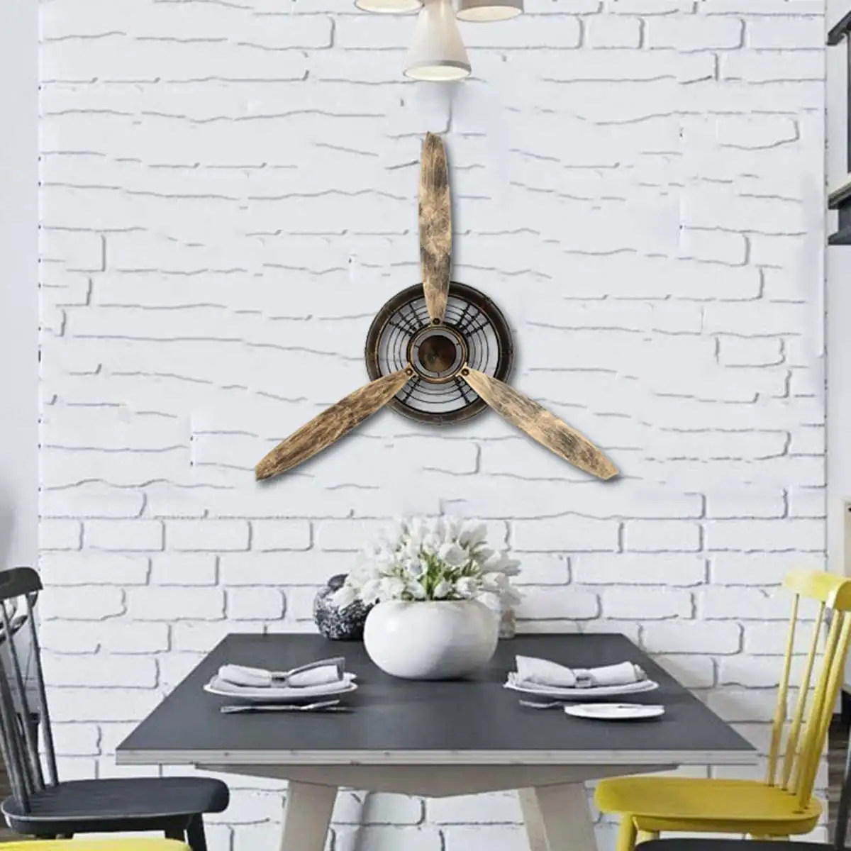 Billige Vintage Dekorative Metall Wanduhr Bar Home Wohnzimmer Decor Air Flugzeug Propeller Europa Industrie Wand Hängen Ornament Kunst