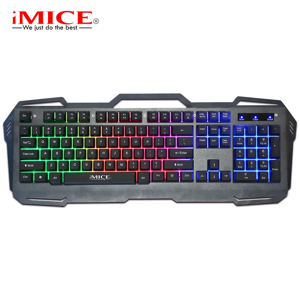 IMice светящаяся игровая клавиатура металлическая панель 104 клавиши