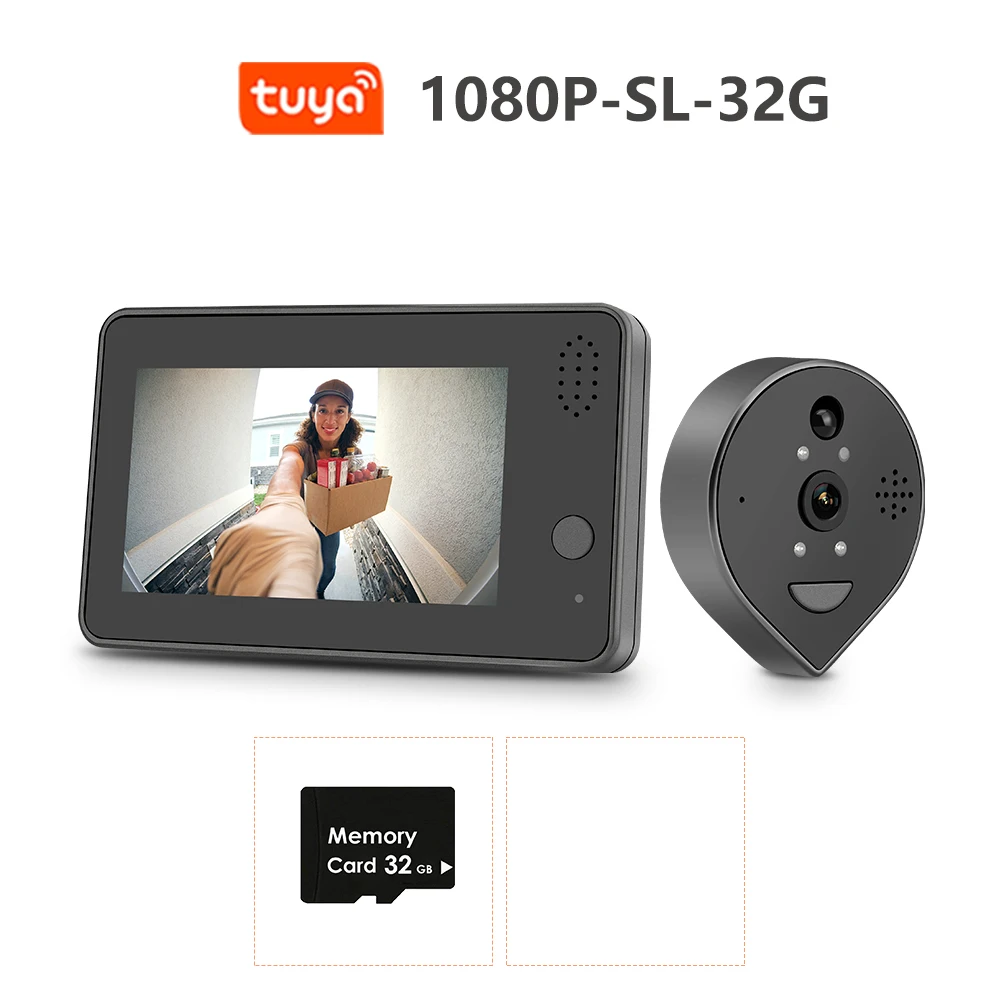 Tuya WiFi Video Door Peephole Camera 1080P Door phone 4.3inch LCD Monitor Wireless VideoEye For Apartment Home security Intercom wireless audio intercom Door Intercom Systems