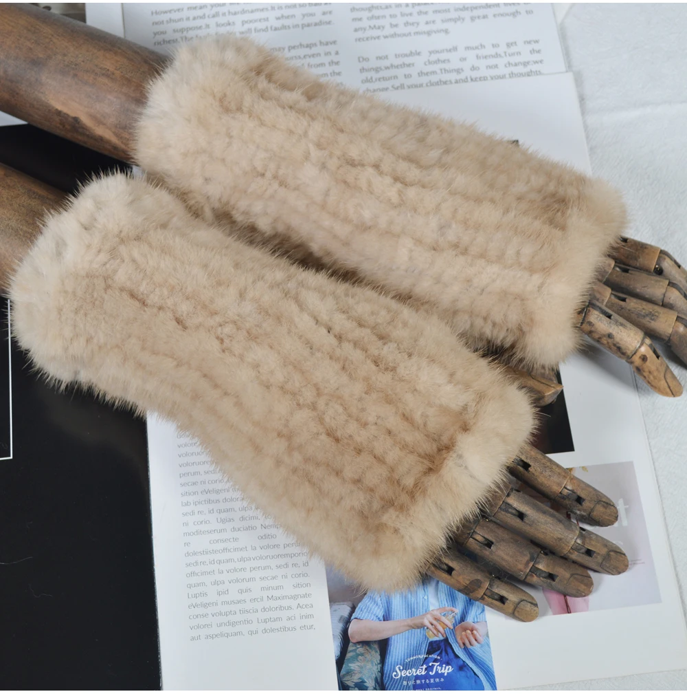 Для женщин из натурального меха норки, перчатки ручной вязки натуральный мех норки перчатки зимние теплые Хорошие эластичные настоящие норковые меховые варежки