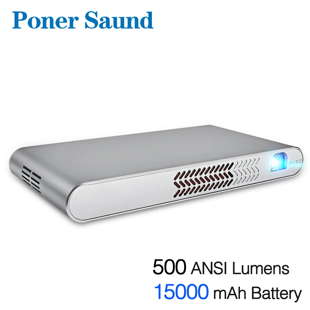 Портативный мини проектор Poner Saund N1 DLP с аккумулятором 15000 мАч Android 6 0 3D HD Micro Wi Fi