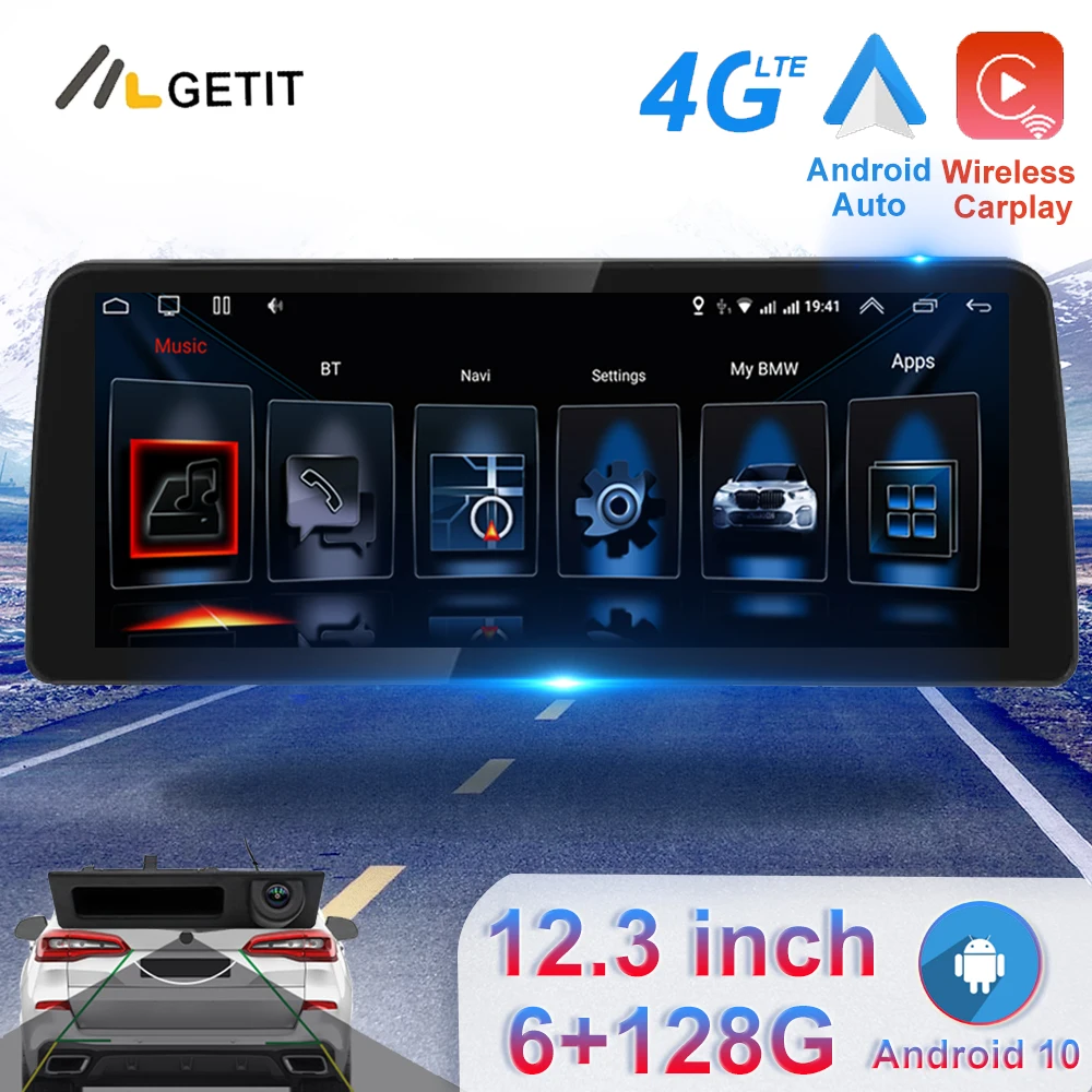 Автомобильный мультимедийный проигрыватель экран 12 3 дюйма 1920*720P IPS 6G + 128G Android 10