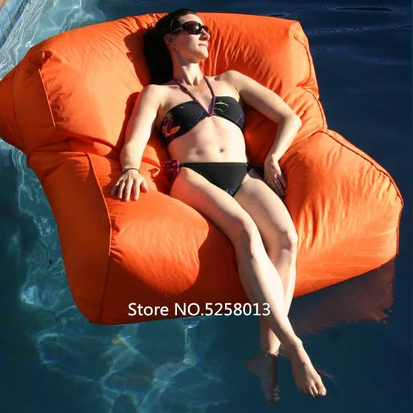 

blue swimming pool garden chair, outdoor floating bean bag sofa seat - water proof and color resistant