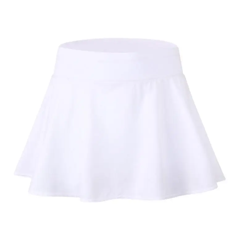 Женские спортивные шорты для тенниса, йоги, фитнеса, короткая юбка со встроенными шортами, дышащая быстросохнущая юбка для бадминтона - Цвет: Белый