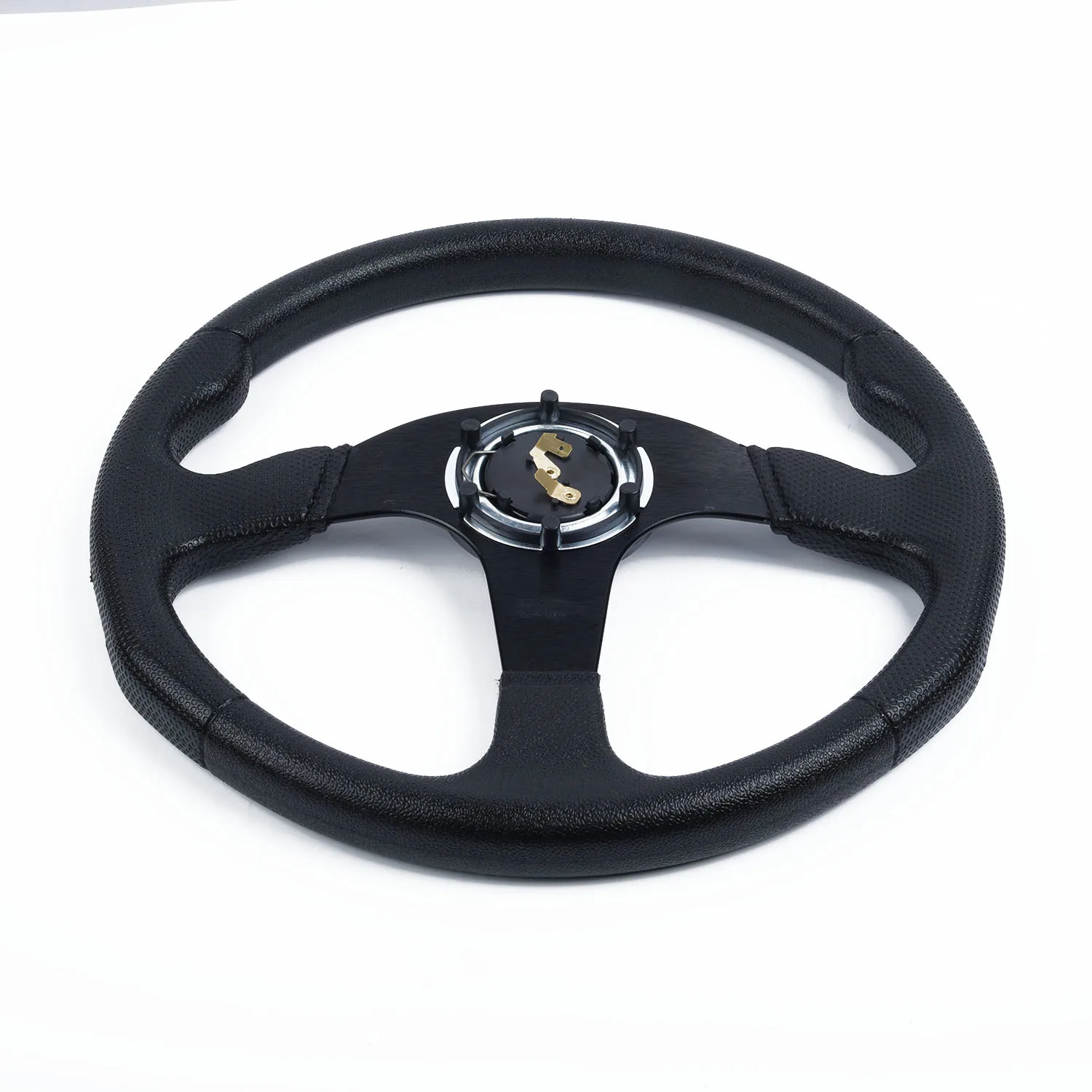 Новый 350 мм черный искусственный Руль полиуретановая кожа плоский руль гоночный