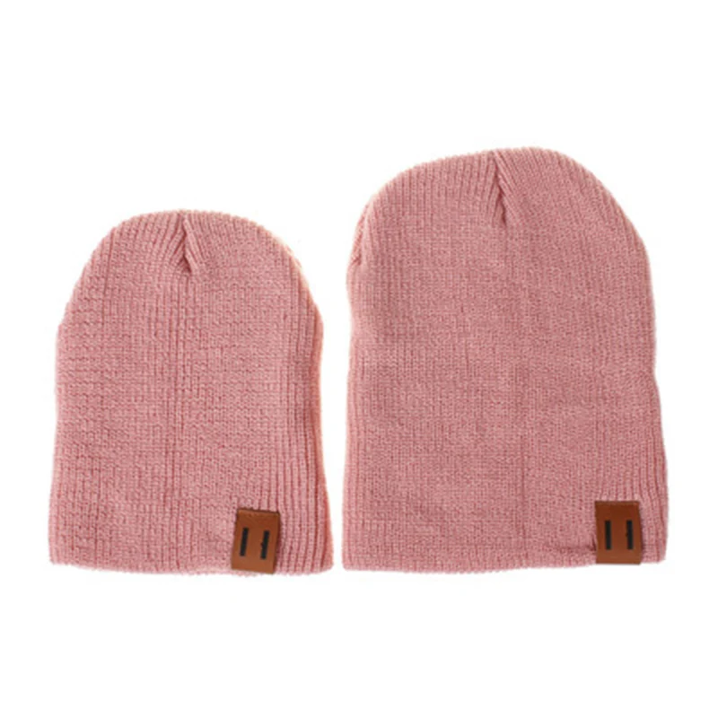 2 шт./компл. шапки для мамы и ребенка тюрбан Beanie Теплые шапки Мягкая шапка для девочек и мальчиков стрейчевая шляпа осень-зима - Color: 5