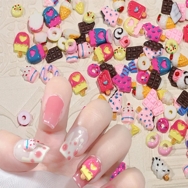 Cute Resin Nail Art Charms Mini Candy 3d Nail Decoration Diy Accessories  Jewelry Making Supplies - Temu