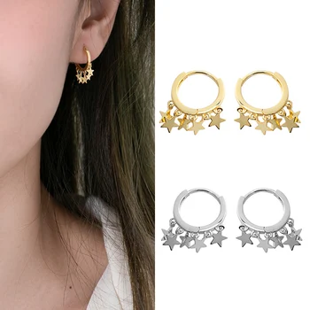 

Star earrings female 925 sterling silver earrings five-pointed star ear ring personality gold earring for women Ear ring jewelry