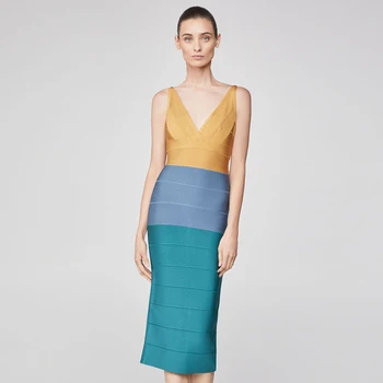 

ADYCE 2020 New Summer Deep V neck Bandage Dress Women Sexy Tank Sleeveless Bodycon Club Dress Midi Celebrity Evening Party Dress