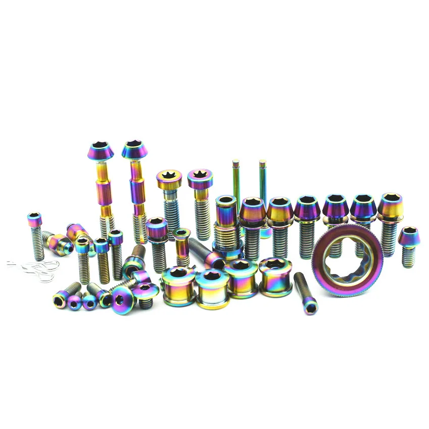 

Titanium Bolt Kit for SHIMANO XT XTR XT758 M8000 for Road Bike and MTB Ti Bolt Gold Color Multicolor Titanium Screw Ti Fastener