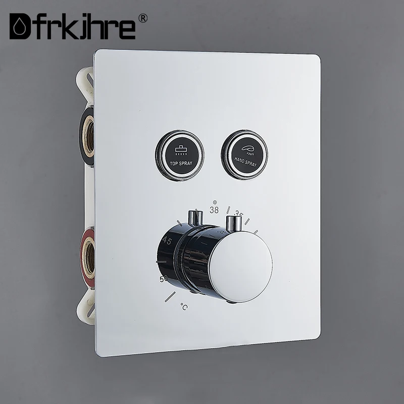Chrome Thermostatic Shower Mixer Valve Shower Panel 2/3way Buttons