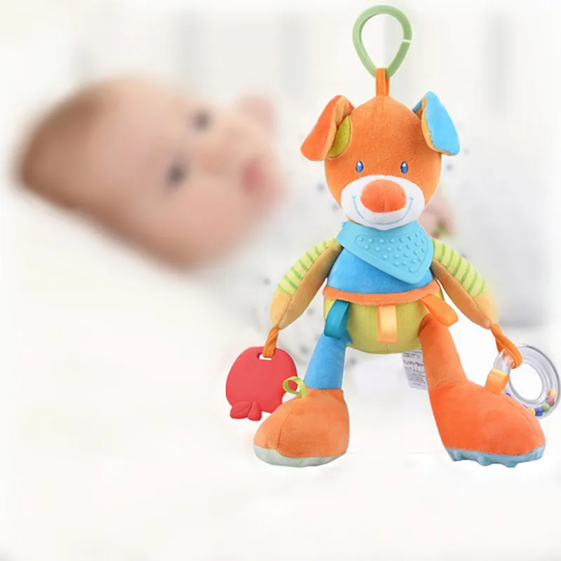 

Newborns Baby Toys 0-12 Months Appease Plush Animal doll Soft Long-eared rabbit/bear Infant Bed Stroller Hanging Rattles Teether