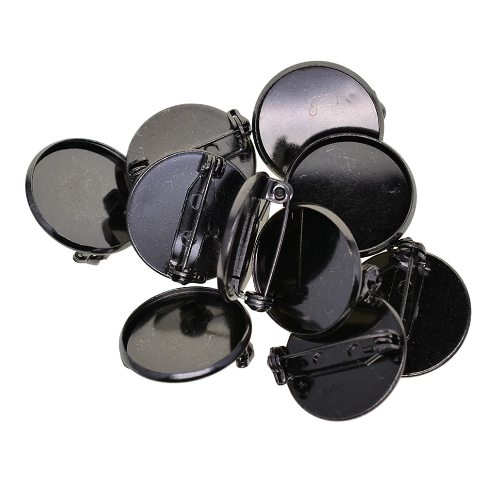 20mm Basic Brooch Base Craft Making Pin Back Parts Badge Button Breastpin Supplies 10 Pieces