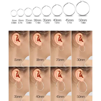 

15-50mm Big Circle Women Hoop Earrings Exaggerated Hoop Ear Loop Smooth Ring Earring Stainless Steel Jewelry Titanium Steel