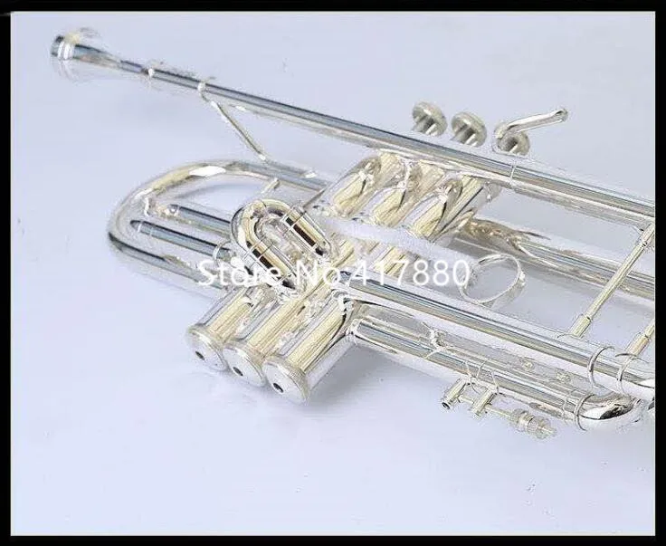 Professional 180S -37 Bb Flat Small Trumpet Silver Plated Musical Instruments High Quality with Mouthpiece