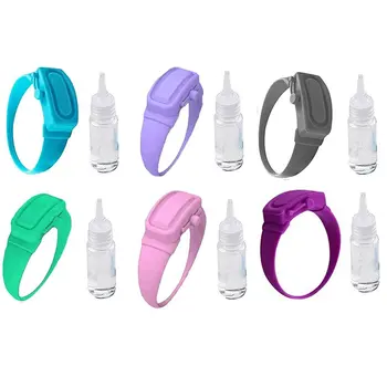 

6PCS Silicone Hand Sanitizer Bracelet Protective And Convenient Disinfection Silicone Bracelet Spray Bottle Bracelet